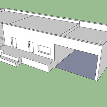 单层平房车库草图SU模型下载_sketchup草图大师SKP模型