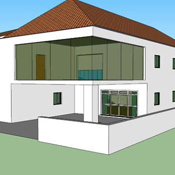 当代简朴双层住宅SU模型下载_sketchup草图大师SKP模型