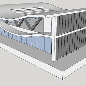 概念波浪屋建筑SU模型下载_sketchup草图大师SKP模型