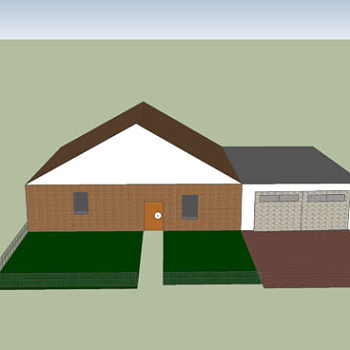简易房屋车库SU模型下载_sketchup草图大师SKP模型