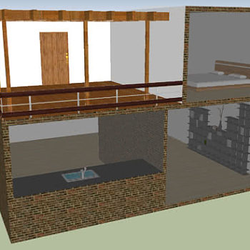 现代摩登住宅的内部设计SU模型下载_sketchup草图大师SKP模型