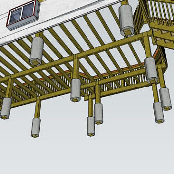 嵌墙的甲板SU模型下载_sketchup草图大师SKP模型