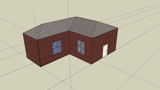 红石砖简易房屋SU模型下载_sketchup草图大师SKP模型
