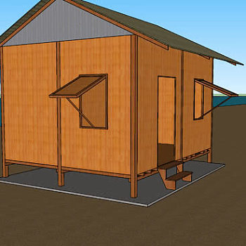 海边的小型木屋SU模型下载_sketchup草图大师SKP模型