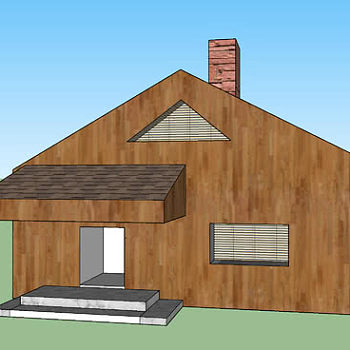 小型烟囱木屋建筑SU模型下载_sketchup草图大师SKP模型