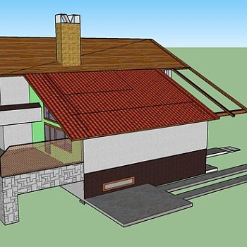 独户乡村别墅住宅SU模型下载_sketchup草图大师SKP模型