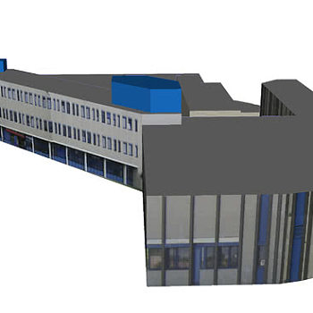 现代技术公司建筑大楼SU模型下载_sketchup草图大师SKP模型