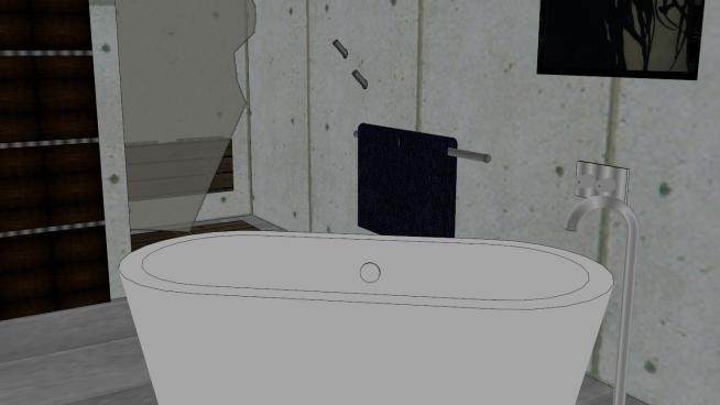 现代浴室独立浴缸SU模型下载_sketchup草图大师SKP模型