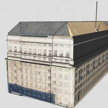 泰晤士河旁边的商业楼SU模型下载_sketchup草图大师SKP模型