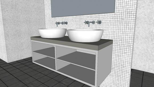 现代大理石浴室厕所SU模型下载_sketchup草图大师SKP模型