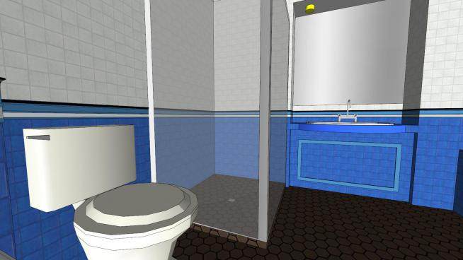 现代厕所房间SU模型下载_sketchup草图大师SKP模型