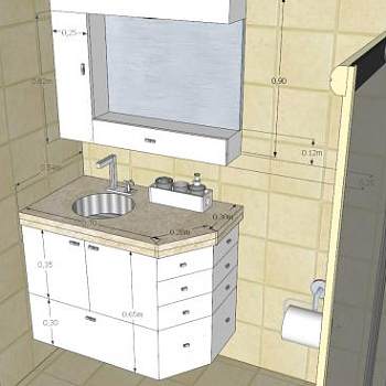 现代沐浴浴室柜浴室SU模型下载_sketchup草图大师SKP模型