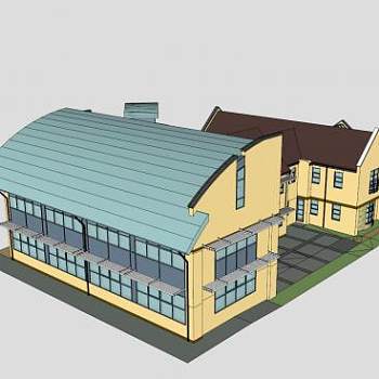 事务所大楼外观建筑SU模型下载_sketchup草图大师SKP模型