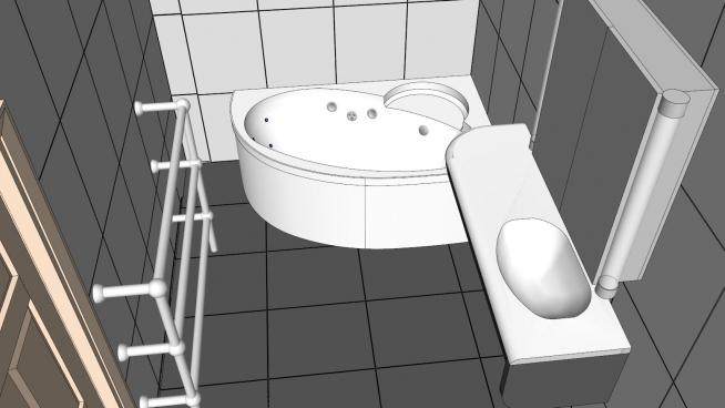 现代白色卫生间浴室SU模型下载_sketchup草图大师SKP模型