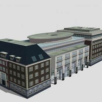 海牙中心大楼建筑SU模型下载_sketchup草图大师SKP模型