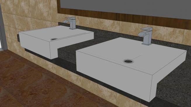 现代公共厕所SU模型下载_sketchup草图大师SKP模型