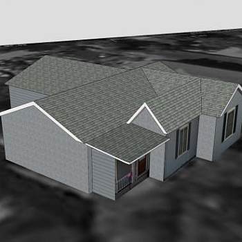 小型平房住宅SU模型下载_sketchup草图大师SKP模型