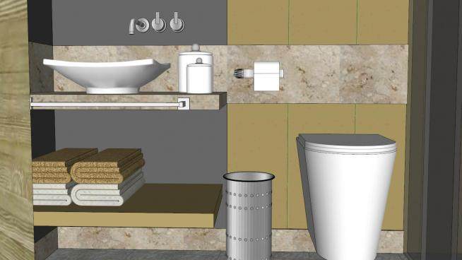 现代房间卫浴厕所SU模型下载_sketchup草图大师SKP模型