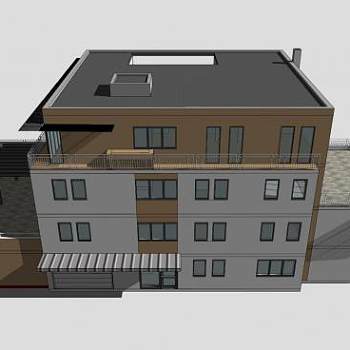 中型工厂建筑SU模型下载_sketchup草图大师SKP模型