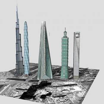 世界高楼建筑合集SU模型下载_sketchup草图大师SKP模型