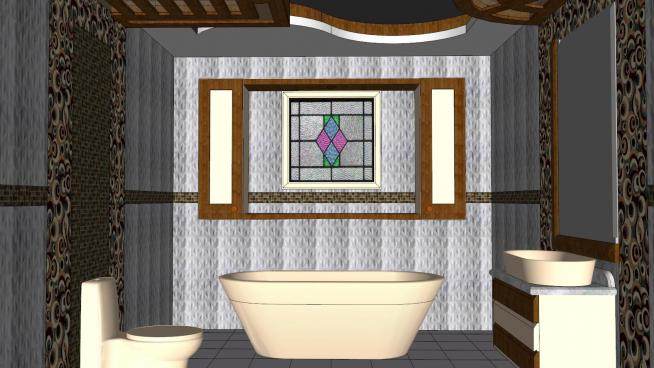 现代厕所卫浴浴室SU模型下载_sketchup草图大师SKP模型