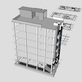 现代复式住宅楼SU模型下载_sketchup草图大师SKP模型