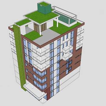 简易民居建筑楼SU模型下载_sketchup草图大师SKP模型