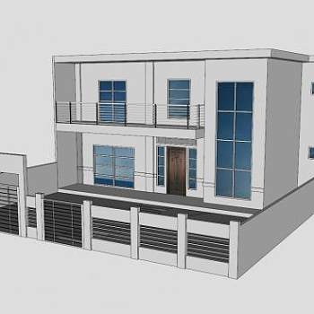 现代居民房屋住宅SU模型下载_sketchup草图大师SKP模型