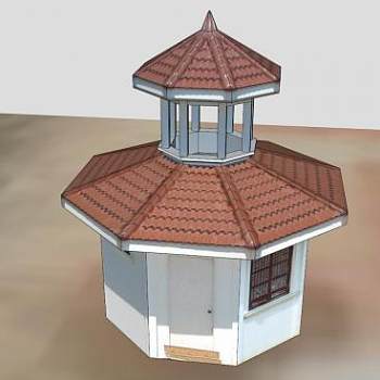 仿中式塔型阁楼SU模型下载_sketchup草图大师SKP模型