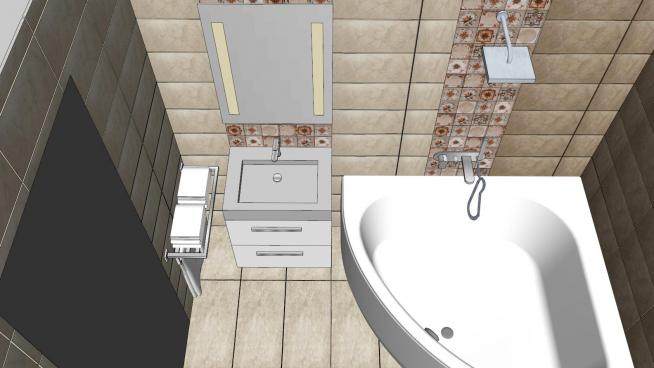 阿拉伯式瓷砖卫浴浴室SU模型下载_sketchup草图大师SKP模型