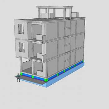 简易排房自建房SU模型下载_sketchup草图大师SKP模型