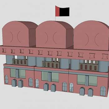 简易楼房建筑设计SU模型下载_sketchup草图大师SKP模型