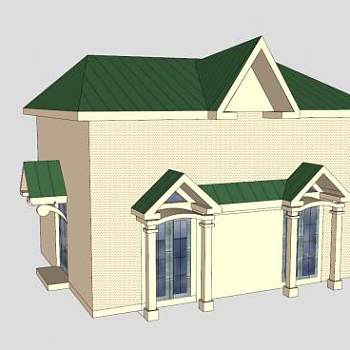 现代简欧房屋建筑SU模型下载_sketchup草图大师SKP模型