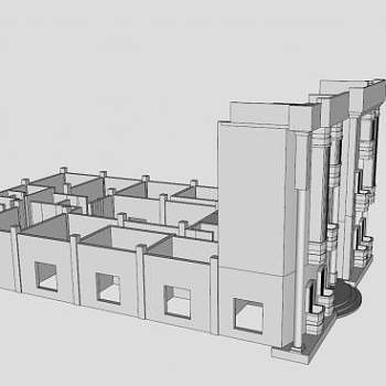 住宅楼房户型设计SU模型下载_sketchup草图大师SKP模型