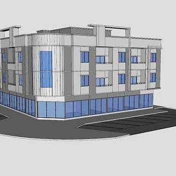 现代多户居民楼SU模型下载_sketchup草图大师SKP模型