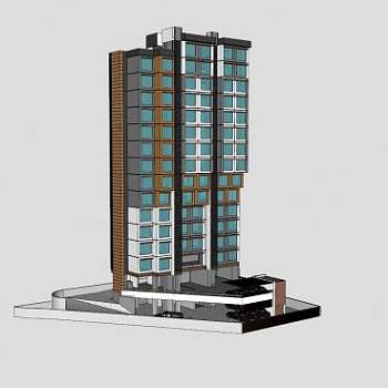 商品楼和地下停车场建筑SU模型下载_sketchup草图大师SKP模型