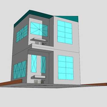 住宅写字楼建筑SU模型下载_sketchup草图大师SKP模型