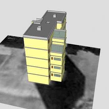 城市住宅楼建筑SU模型下载_sketchup草图大师SKP模型