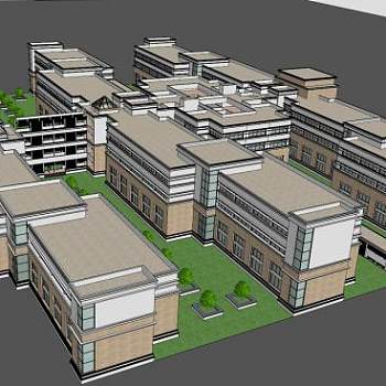 教学楼建筑SU模型下载_sketchup草图大师SKP模型