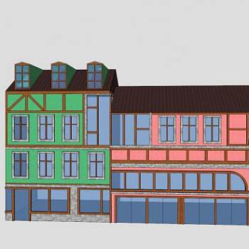 现代住宅楼建筑SU模型下载_sketchup草图大师SKP模型