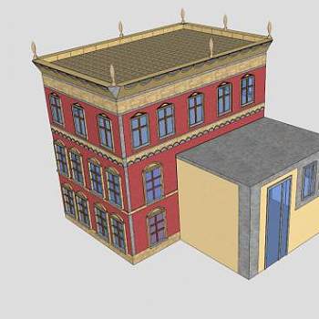 欧式古典风格楼房住宅SU模型下载_sketchup草图大师SKP模型