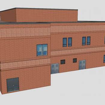 双层楼房住宅建筑SU模型下载_sketchup草图大师SKP模型