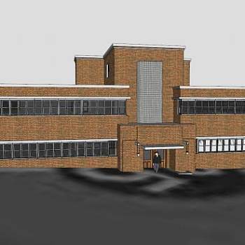 植物科学院大楼建筑SU模型下载_sketchup草图大师SKP模型