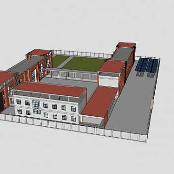 学校建筑SU模型下载_sketchup草图大师SKP模型