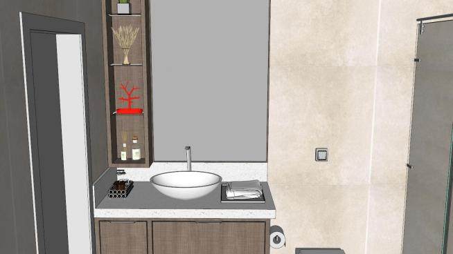 现代厕所浴室家具SU模型下载_sketchup草图大师SKP模型