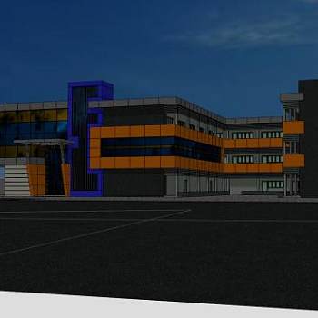 小型学校建筑SU模型下载_sketchup草图大师SKP模型