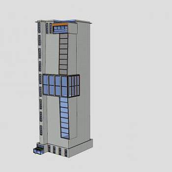 现代商务办公楼建筑SU模型下载_sketchup草图大师SKP模型