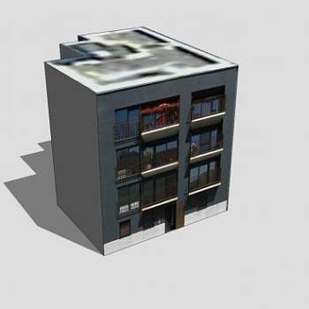 现代风格楼房建筑SU模型下载_sketchup草图大师SKP模型