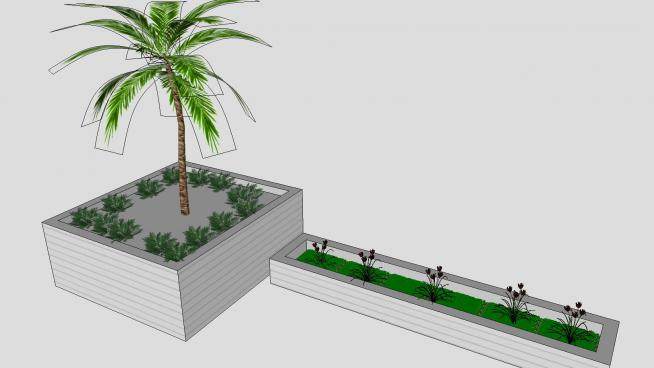 现代植物盆栽景观SU模型下载_sketchup草图大师SKP模型