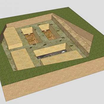 古代古墓考古遗址SU模型下载_sketchup草图大师SKP模型